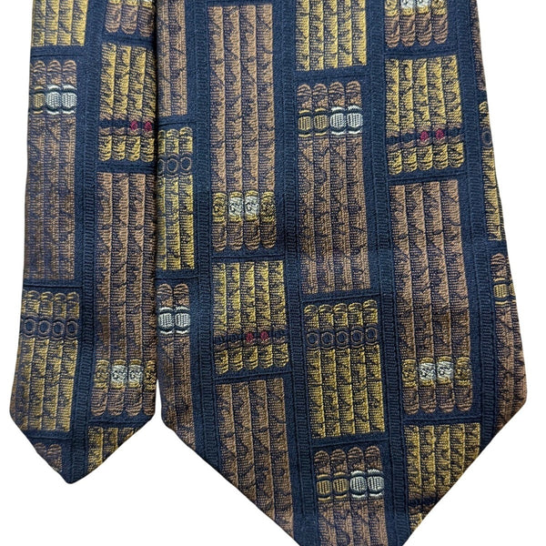 Robert Talbott Mens Multicolor Silk Library Print Tie Handsewn