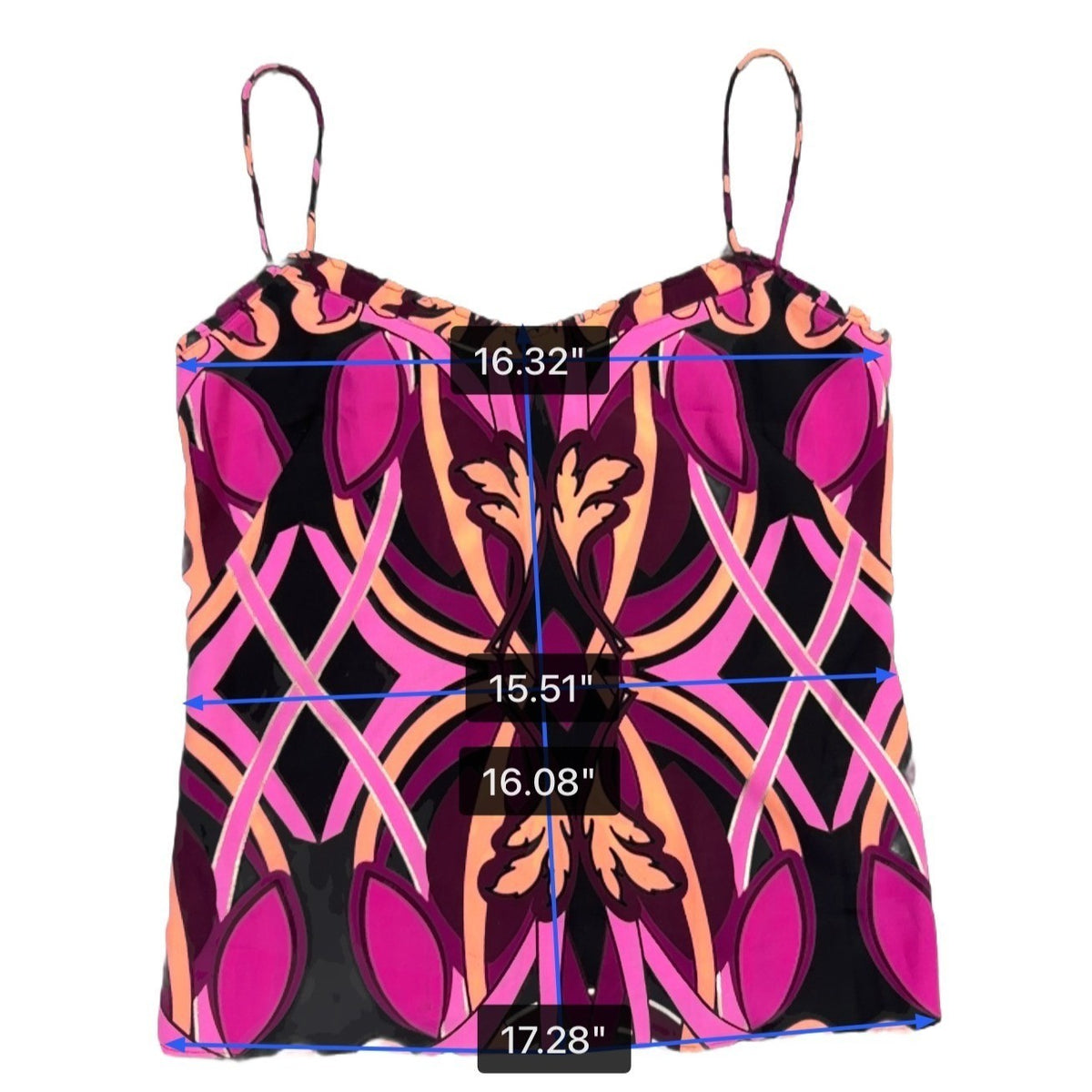 Ted Baker Womens Multicolor Polyester Camisole Spaghetti Straps Sleeveless Size