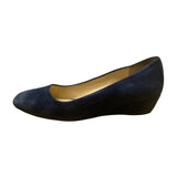 Vince Camuto Women’s Navy Suede Wedge Slip On Margarita Heeled Flats Size 6.5