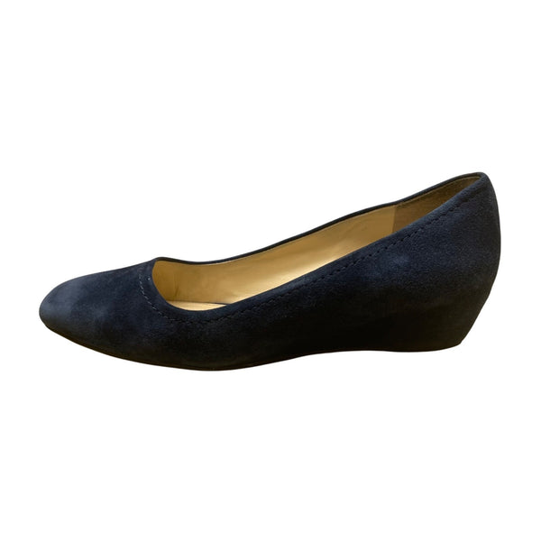 Vince Camuto Women’s Navy Suede Wedge Slip On Margarita Heeled Flats Size 6.5