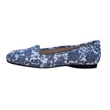 Bandolino Women’s Blue & White Leather Paisley Print Flat Loafers Size 8M