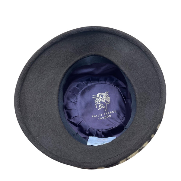 Philip Treacy Women’s Brown Leopard Print Wool Bucket Hat OS