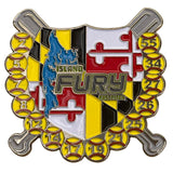Island Fury Fastpitch Softball Trading Pin Maryland Flag Design By Metro Pins