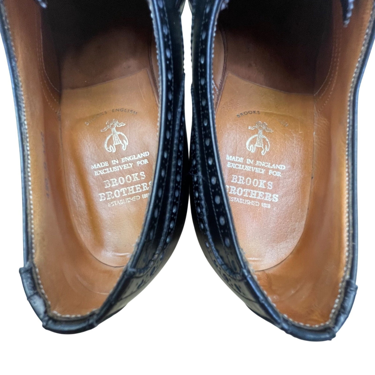 Brooks Brothers Men’s Black Leather Oxford Wingtip Dress Shoes Size 7.5