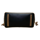 Dooney & Bourke Womens Black Leather With Tassels Spacious Shoulder Bag