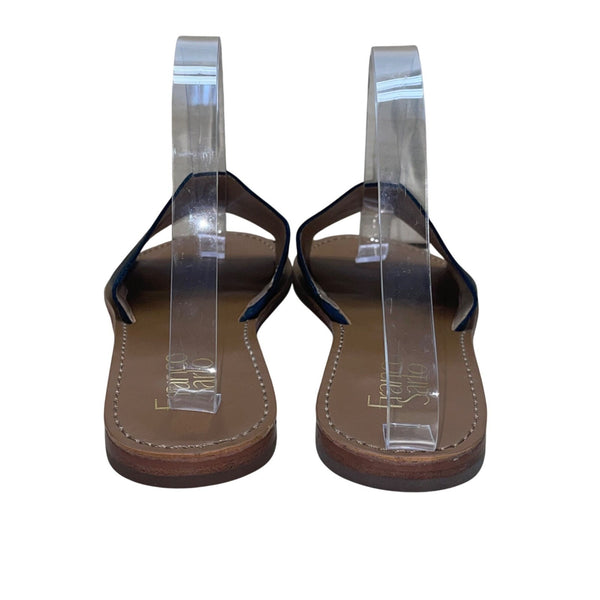 Franco Sarto Women’s Black & Brown Leather Open Toe Merian Sandals Size 7.5M