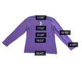 Talbots Womens Purple Cable Knit Sweater Crewneck Long Sleeve Cotton Blend Sz L