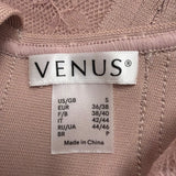 Venus Womens Mauve Sleeveless Lace Halter Cocktail Dress Size S