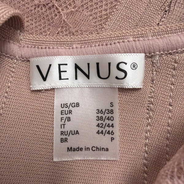 Venus Womens Mauve Sleeveless Lace Halter Cocktail Dress Size S