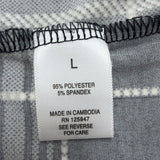 Cocomo Womens Black & White Plaid Long Sleeve Blouse Polyester Blend Size L
