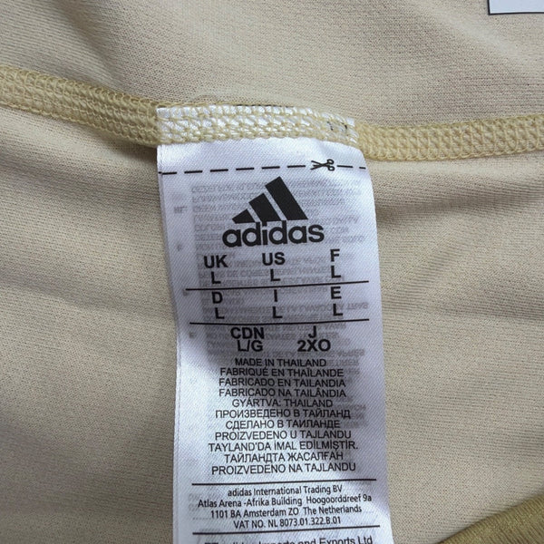 Adidas Mens Beige Short-Sleeve Graphic T-Shirt Sportswear Size L