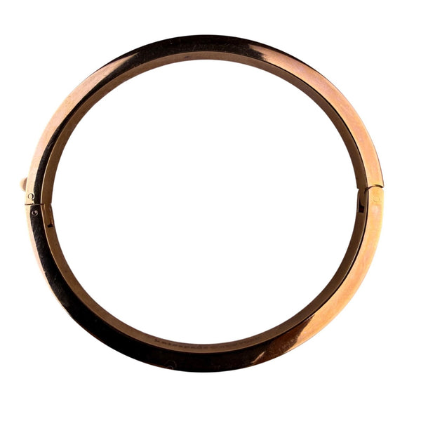 Kate Spade Womens Rose Gold Tone Metal Hinged Bangle Bracelet With Inset Stones