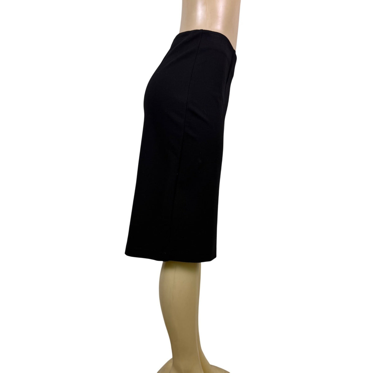 Lord & Taylor Womens Black Pencil Skirt Back Zip Stretch Fabric Sz 12