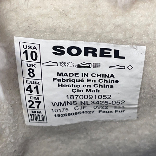 Sorel Women’s Gray Leather With Faux Fur Lining Waterproof Winter Boots Size 10