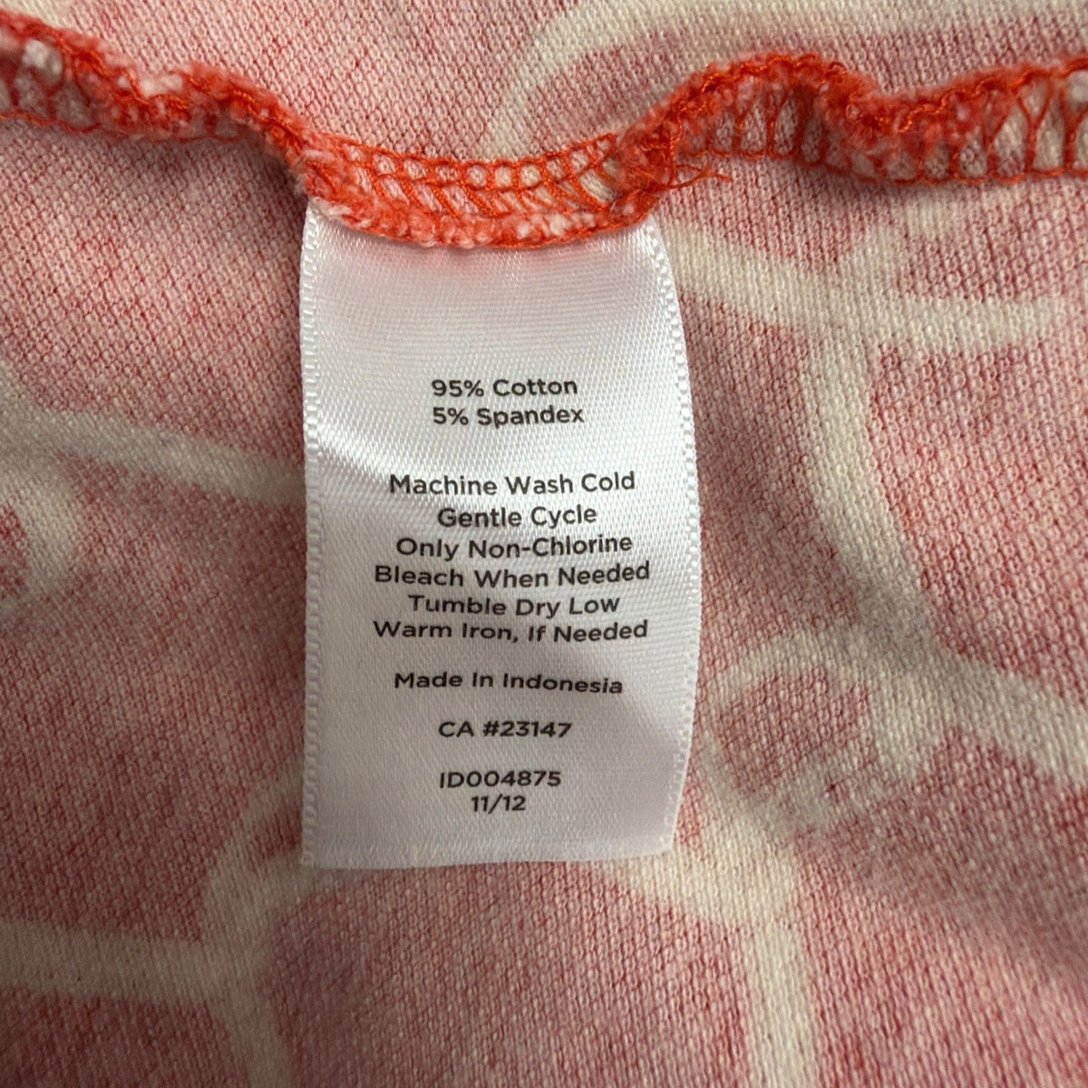 Talbots Womens Orange Chain-Print Long-Sleeve Collared Shirt Sz XS