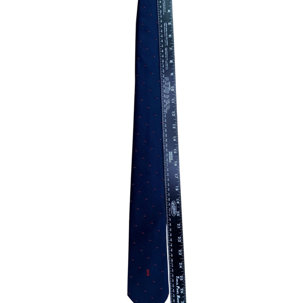 Y Saint Laurent Mens Navy Polyester/Silk Floral Pattern Classic Neck Tie