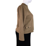 Ann Taylor Womens Taupe Long Sleeve Top Mock Neck Casual Sz XXL