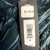 Banana Republic Womens Dark Blue Polyester Bow-Tie Long-Sleeve Blouse Size M