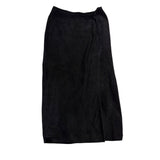 Brandon Thomas Womens Black Leather Midi Skirt With Slit Size 6