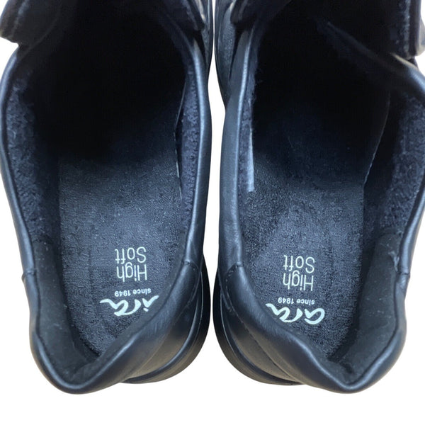 Ara High Soft Women’s Black Leather Tyra Slip-On Comfort Shoes Sz 7.5 - New