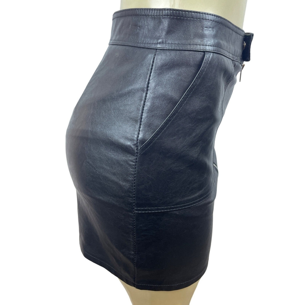 Women’s Black Faux Leather Tube Skirt Sz S