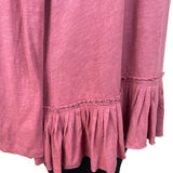 Lori Goldstein LOGO Womens Pink Long-Sleeve Ruffle Hem Tunic Size M