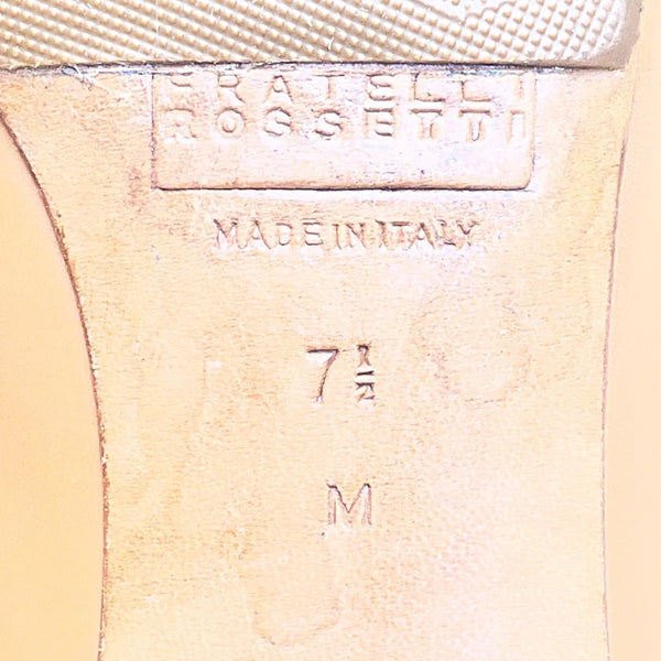 Fratelli Rossetti Women’s Tan Leather Tassel Detail Heeled Loafers Size 7.5