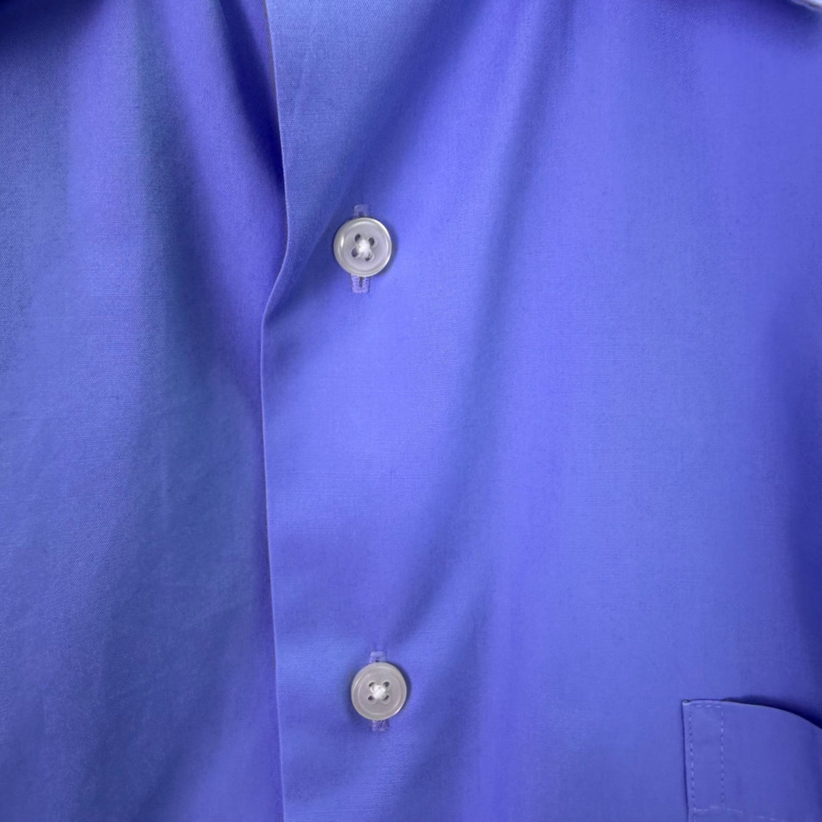 Calvin Klein Mens Blue 100% Cotton Satin Poplin Button-Down Shirt Size M