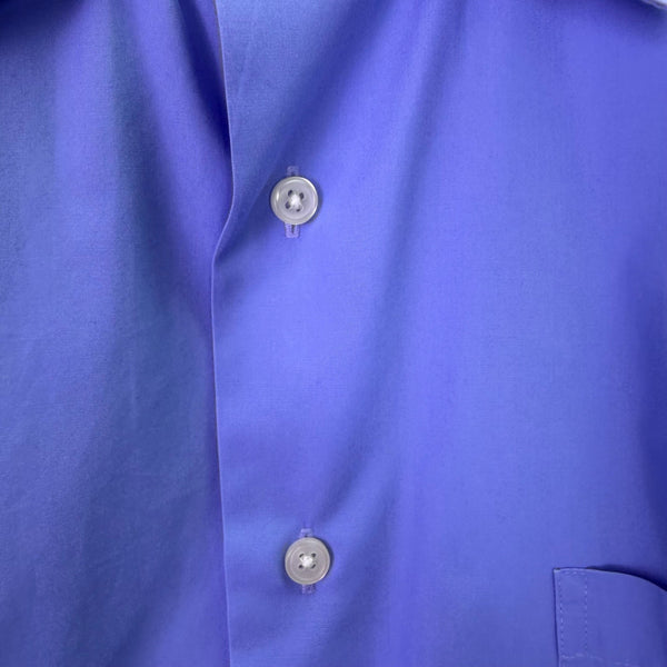 Calvin Klein Mens Blue 100% Cotton Satin Poplin Button-Down Shirt Size M