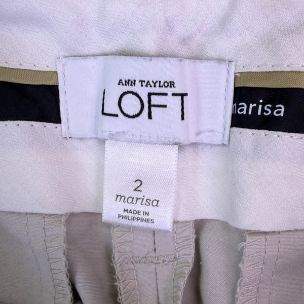 Ann Taylor Loft Marisa Womens Beige Bootcut Denim Pants Size 2