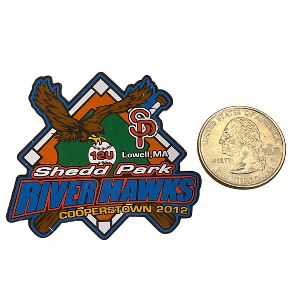 Shedd Park River Hawks Cooperstown 2012 Baseball Trading Pin 2" Dual Clutch Back