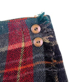Talbots Womens Red & Green Plaid Wool Midi Skirt Button Accent Size 8 Petite