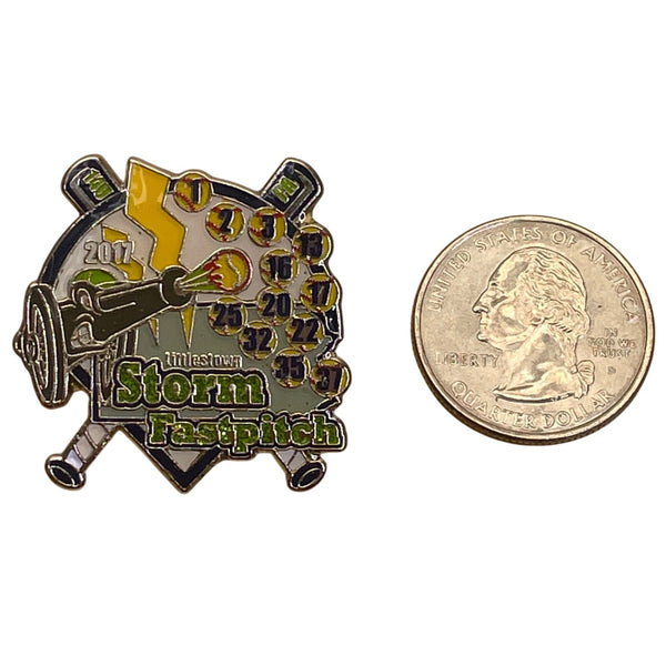 2011 Littlestown Storm Fastpitch Softball Trading Pin Cannon & Lightning Design