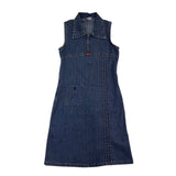 Sweet Princes Womens Blue Denim Sleeveless Dress With Zippered Front Size L