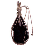 Oval Multicolor Abalone Shell Wire Wrapped Pendant Handmade Silver Tone