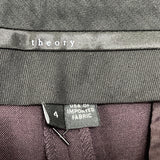 Theory Womens Purple Slim Fit Ankle Pants With Pockets & Hook Closure Size 4