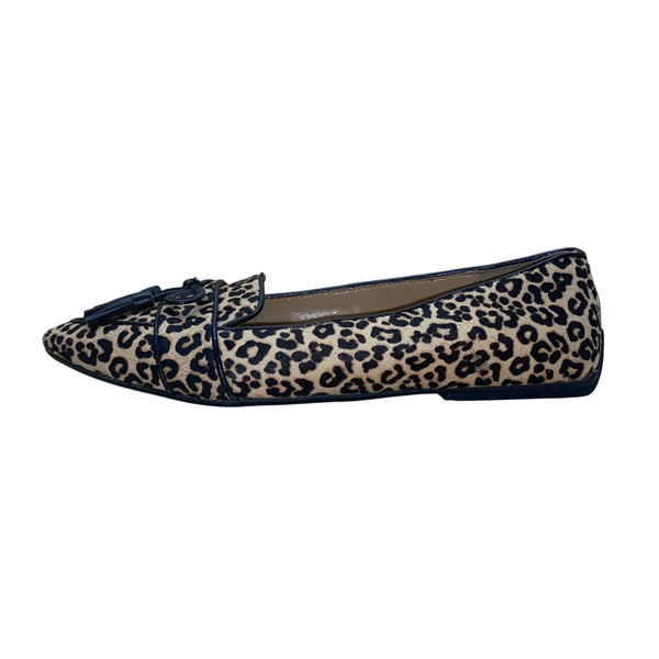 Talbots Women’s Leopard Print Calf Hair Tasseled Francesca Driving Flats Sz 6.5M