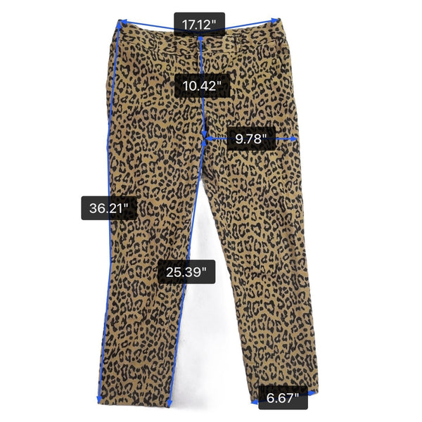 Banana Republic Womens Beige Animal Print Camden Pants Cotton Blend Size 10