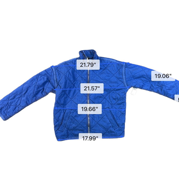 Gap Womens Blue Quilted Jacket Petite Full Zip Lightweight Outerwear Sz XS