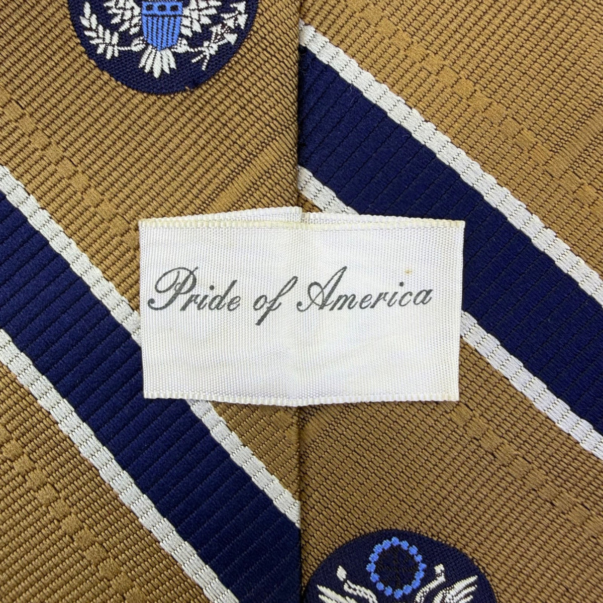 Pride Of America Mens Tan & Navy Necktie The American Bicentennial 1776-1976
