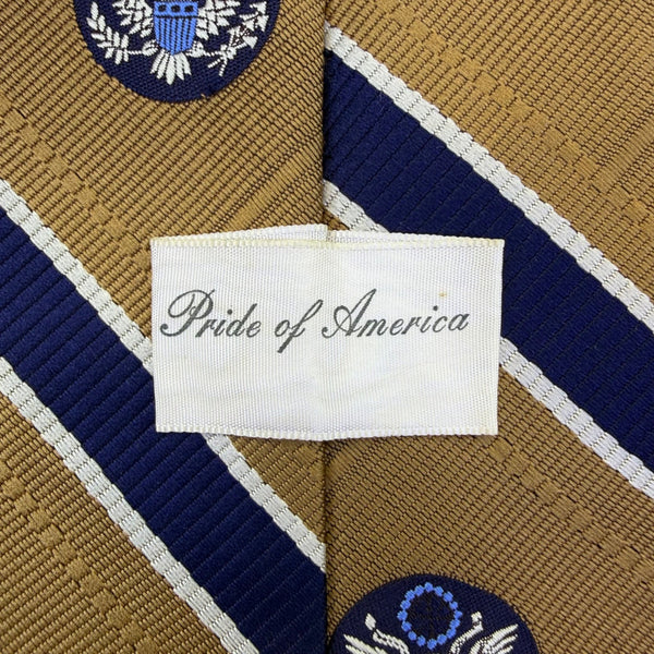Pride Of America Mens Tan & Navy Necktie The American Bicentennial 1776-1976