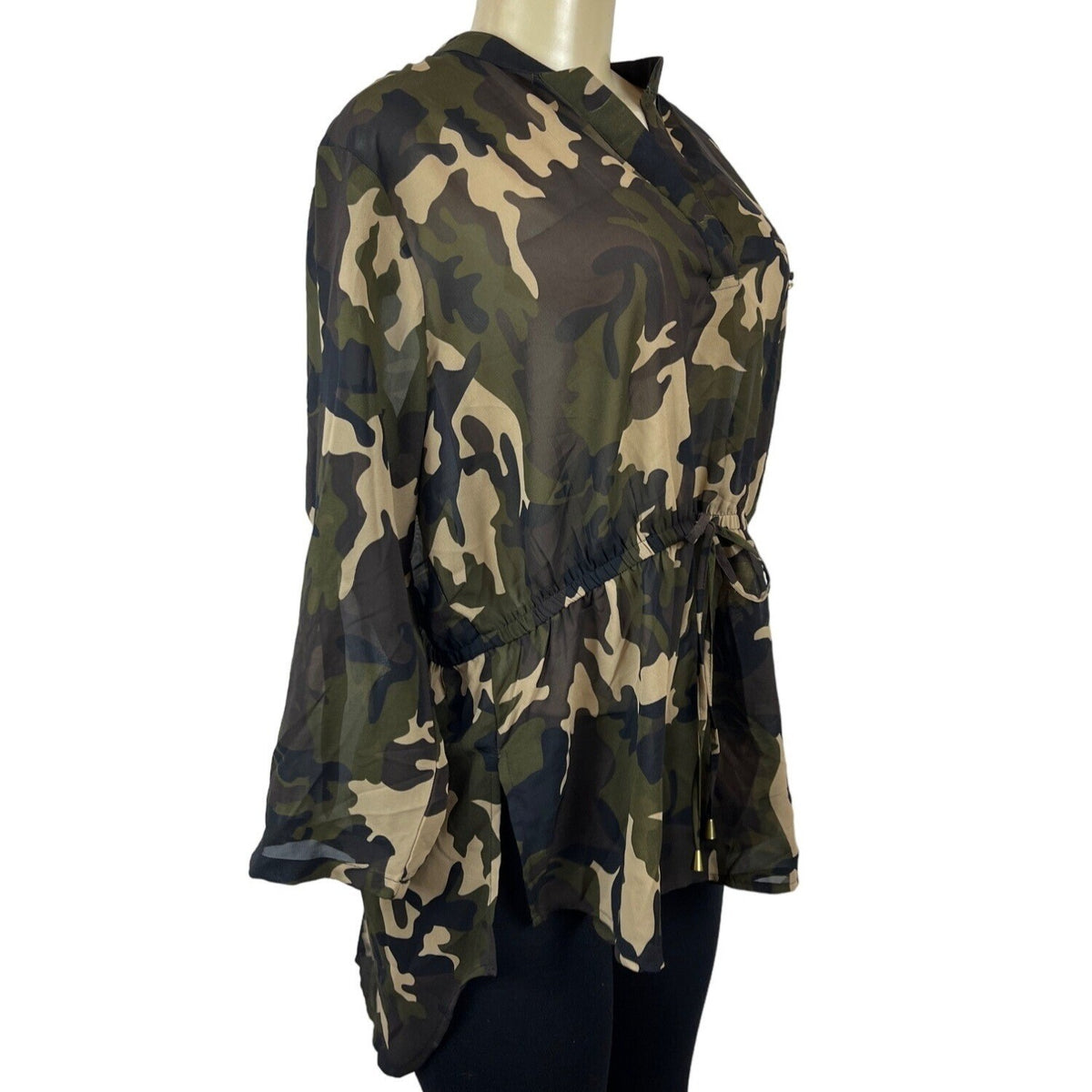 Mileage Women's Green Peplum Blouse Sz 2X (EUR 50)