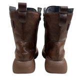 Kaiser Women Military Height Lace-up High top Belt Buckle Vintage Ankle Boots Sz