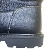 Iron Age Mens Black Leather Work Boots ASTM Steel Toe Slip-Resistant Size 12M