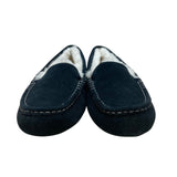 UGG Women’s Black Suede Ansley Slippers Sheepskin Lined Moccasins Size 9US