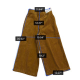 Uniqlo Women Brown Cotton Corduroy High-Waisted Wide Cropped Pants Size 2