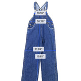 No Excuses Womens Blue Cotton Denim Overalls Casual Retro Style Size M