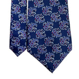 Christian D Mens Blue Silk Paisley Necktie Made In USA Fabric Woven In Italy