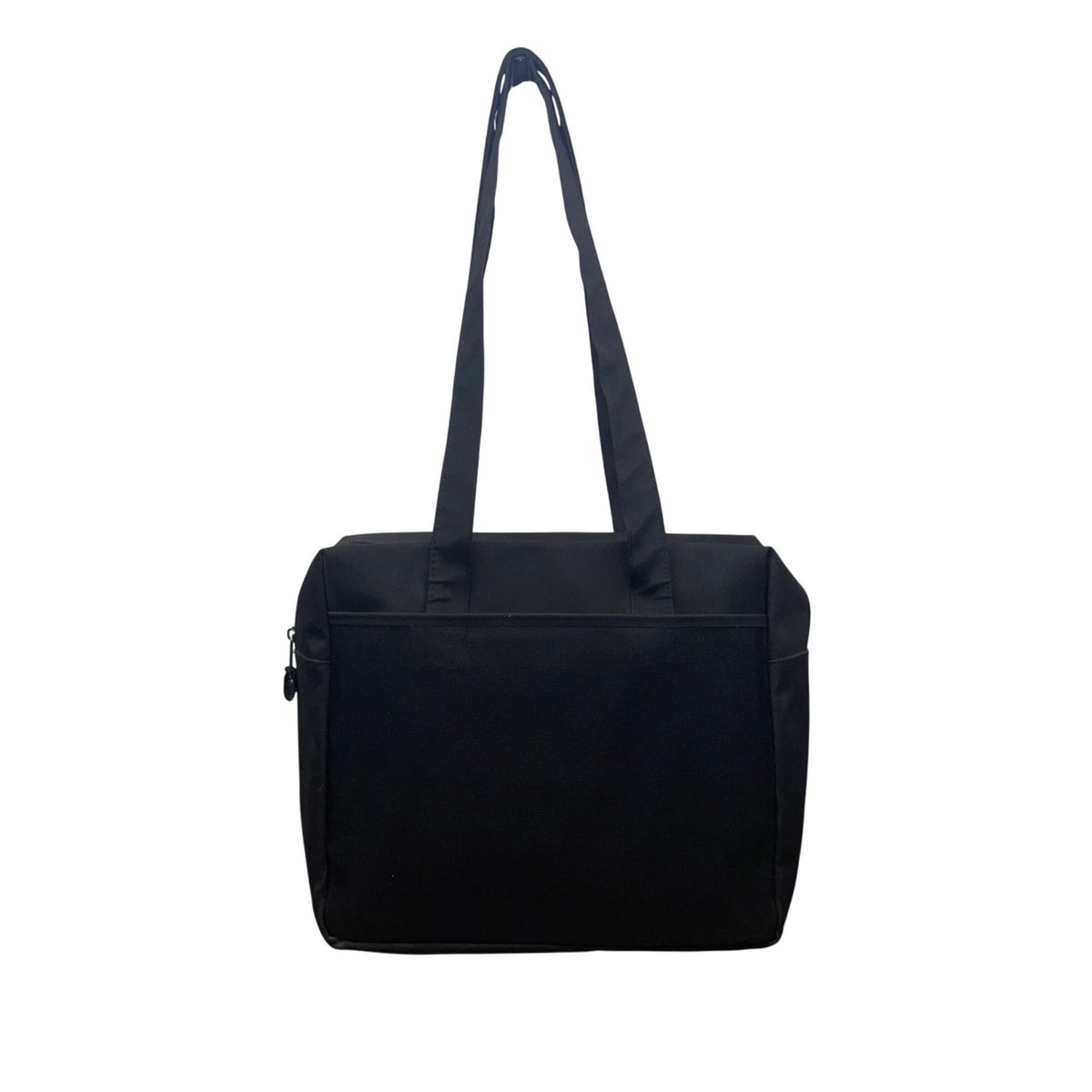 Women’s Black With Zippered Closure And Dual Handles Shoulder Bag