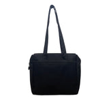 Women’s Black With Zippered Closure And Dual Handles Shoulder Bag